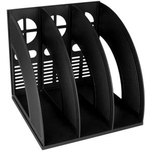 SAYEEC Magazine Holder Sturdy Binder Holder Desk File Sorter Plastic File Folder Organizer Stand Book Shelf Dividers Vertical Storage Rack Desktop Bookshelf Display Box for Office School Home (Black)