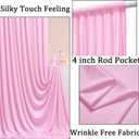 10ft x 8ft Wrinkle Free Pink Backdrop Curtain Drapes, Thick Polyester Baby Pink Backdrop for Girls Birthday Wedding Party Background Baby Shower
