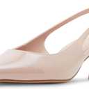 Madden Girl Women's Valerie Sling-Back Kitten Heel Pump, Nude Patent, 10