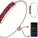 Zyee Syee Fitness Tracker with Sleep Tracking, 24/7 Activity Tracker, Step Tracker, Heart Rate, Blood Oxygen, Stress Management, 5ATM Waterproof, No Subscription Fee for iOS & Android (Rose Gold&Red)