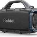 Bobtot Portable Bluetooth Speaker, 60W Peak Boombox IPX6 Waterproof, Outdoor Speaker with Handle Stereo Loud Sound, Deep Bass, 8800mAh Battery, TWS/TF/AUX/EQ Outdoor for Party Beach Camping