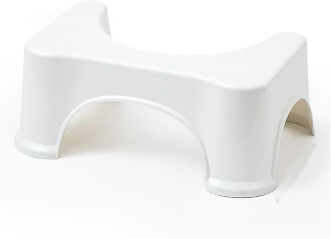 Squatting Step Toilet Stool, Non Slip Bathroom Step Up Stool, Proper Toilet Posture Footstool for Constipation Piles Bloating Flatulence Relief(White)