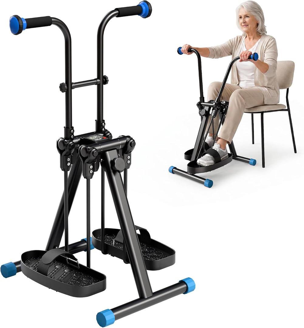 Pedal Exerciser Bike for Seniors, Arm Leg Hand Elbow and Knee Workout, Total Body Space Walker Machine, Low Impact Seated Exercise Equipment for Home