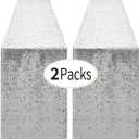 2 Packs 12 x 72 inches Silver Sequin Table Runner, Glitter Runner for Birthday Party Supplies Decorations Wedding Bachelorette Holiday Celebration Bridal Shower Baby Shower