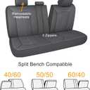 Pariiaotin Premium Leather Car Seat Covers Full Seats, Waterproof Front Seat Covers and Split Rear Bench Seat Covers for Cars,Universal Automotive Interior Covers for Sedan SUV Truck Van Pick-up,Gray