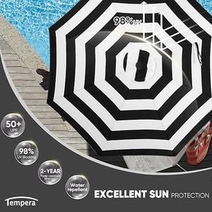 Tempera Patio Market Outdoor Table Umbrella with Auto Tilt and Crank,Large Sun Umbrella with Sturdy Pole&Fade resistant canopy,Easy to set