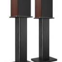 60 cm Black Speaker Stands, Pair of Floor Standing Speaker Mounts, Universal Heavy Duty Speaker Stands for Bookshelf Speakers, Surround Sound, Home Theater, Studio