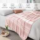 WRENGONGE Pink Throw Blanket, 50x70 Soft Cozy Striped Throw Blankets for Couch, Sofa, Bed, Travel, Lightweight Fluffy Warm Plush Decorative Blankets for Women, Men Gift