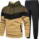 Tebreux Men's Jogging Tracksuit 2 Piece Athletic Outfit Hoodie Sports Sweatsuit Pullover Suit Sets (M)
