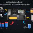 Battery Tester SL-049 - Professional Digital Battery Checker with LCD Display for Household AA, AAA, AAAA,C, D, 9V, CR123A,1.2V Rechargeable,Button Cells. Compact. Load-Tested. Clear