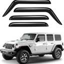 Original 4pcs Wind Deflector, Outside Mount Tape-On Waterproof Rain Guards Set, Sunroof Side Window Visors Compatible with 2020-2024 Jeep Gladiator, 2018-2024 Jeep Wrangler JL 94183