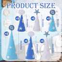 6 Pcs 12" 10" 6" Coastal Cone Tree Decoration with 3D Starfish Seashells Mini Table Trees Centerpieces Farmhouse Tiered Tray Ornament for Mantle Shelf Tabletop Sea Ocean Beach Wedding Beach Party