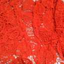 Women's Summer Short Sleeve Crochet Shrug Tie Front Open Knit Cropped Cardigan Lightweight Bolero Sweater Cover Up (True Red, X-Large)