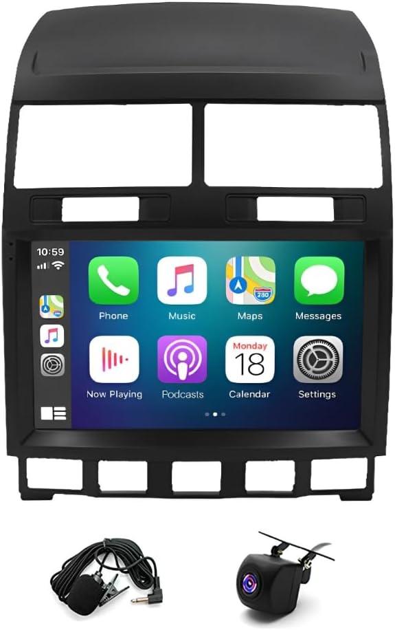 9" Android 13 Double Din Car Stereo with Wireless Carplay Android Auto fit for VW Touareg 2003-2010 IPS Car Audio Receiver w/WiFi GPS Bluetooth AHD Backup Camera Mic,SWC/AV in/FM/AM Radio Receiver 9" Android 13 Double Din Car Stereo with Wireless Carplay Android Auto fit for VW Touareg 2003-2010 IPS Car Audio Receiver w/WiFi GPS Bluetooth AHD Backup Camera Mic,SWC/AV in/FM/AM Radio Receiver