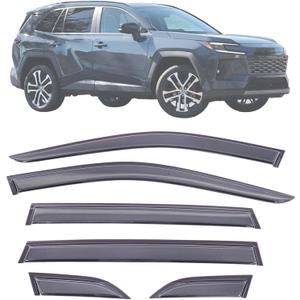 6 Pcs Window Visors Rain Guards Compatible with Toyota RAV4 Hybrid 2026 PMMA Tape-on Outside Black Wind Deflectors Accessories