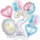 Gender Reveal Party Balloon Set, Question Mark Design, Pink and Blue Foil Balloons, He or She Theme, Baby Shower Decorations