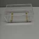 YoBa Thick Acrylic Tissue Box Holder Rectangular Clear Tissue Box Dispenser with Gold Plated Aluminum Legs for Bathroom, Kitchen, Bedroom, Office, Hotels and Restaurant (Rectangle)