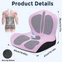 Seat Cushion for Office Chair and Car, L-Shaped Ergonomic Car Seat Cushions, Memory Foam Chair Cushion, Lumbar Support Pillow for Wheelchair, Car, Home, Office, Desk, Pink
