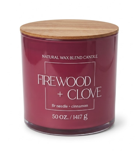 Natural Wax Blend Candle Firewood + Clove fir Needle + Cinnamon 50oz/1417g 