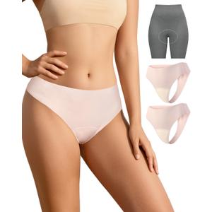 2-Pack Seamless Thongs for Women Cotton Underwear No Show Panty Liners Workout G-String Thongs Pink S (S)