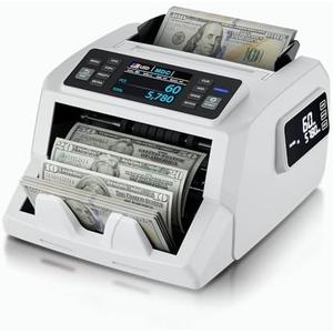 LOLARAN N71 Money Counter Machine Mixed Denomination, Dual-Display Mixed Denomination Value Counting Machine with UV/MG/IR/DD Counterfeit Detection, USD, EUR, MXN, GBP and CAD Business Money Counter Crack On The Screen