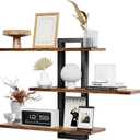 Floating Shelves for Wall Decor, 3 Tier Wall Mounted Storage Shelves, Bathroom Shelves, Decorative Hanging Storage Shelf for Living Room, Bedroom, Kitchen (Brown, 3 Tier)