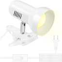 RONG&LAN LED Metal Clip On Light Clip on Lamp for Desk, 360 Adjustable Clamp Reading Light for Bed, Eye-Friendly Book Night Light for Desk Bed Table Dorm Room Bedroom Office Reading SUN-86 White