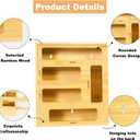 Bag Storage Organizer Compatible with Ziploc Gallon, Quart, Sandwich & Snack Sized Slider Bags,Bamboo Organizer For Drawer(13.7"L*11.8H"*3.1W")