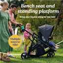 Graco Ready2Grow 2.0 Double Stroller, Twin Baby Stroller Features Bench Seat and Standing Platform Options, Compact Fold Perfect for Baby Travel, Rafa