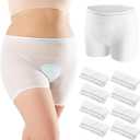 HANSILK Mesh Underwear Postpartum 8 Pack High Waist Hospital Mesh Panties Breathable, Delivery Post Surgical Recovery C-section Underwear, White, Medium