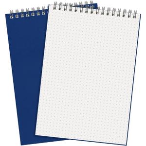 Dot Grid Notebook Top Spiral Notebook A5 Size Bullet Dotted Paper Hardcover Dot Journal 8.3''x 5.8'' 140 Pages Spiral Notepads for Sketching Drawing Writing School Office (Dark Blue,2 Pcs)