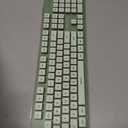 V3 Wireless Keyboard and Mouse with Single Backlit, Metal Panel, Bluetooth/2.4G Rechargeable Silent Keyboard and Mouse Combo Light up Full Size Cute Keyboards-Green