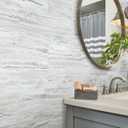 Universal Bianco Classico 3 MIL x 12 in. W x 24in. L Peel and Stick Water Resistant Vinyl Tile Flooring (30 sqft/case), 12x24