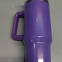 40oz Insulated Travel Mug Tumbler With Handle and Straw,Stainless Steel Double Wall Vacuum Cup Keep Drink Cold and Hot (Purple)