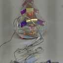 Set of 3 Size Prismatic Iridescent Christmas Trees with LED Lights Holographic Christmas Tree Glow Colorful Lights Prismatic Xmas Decoration for Indoor Outdoor Desktop Decor Holiday Gift