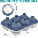 Samuelworld Large Ice Ball Maker with Lid, 6 x 2.5 Inch Ice Balls - BPA Free, Easy To Fill Round Silicone Ice Tray, Perfect Spheres Craft Ice Maker for Whiskey, Cocktails (Purple-Blue)