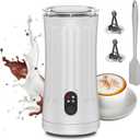 Milk Frother, Upgraded 4-in-1 Milk Frother and Steamer, Hot and Cold Foam Maker and Milk Warmer with Temperature Control & Auto Shut-Off, Frother for Coffee, Latte, Cappuccino, Matcha(Pearl)