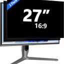 [2-Pack] 27 Inch Computer Privacy Screen for 16:9 Monitor, Removable Anti Glare Blue Light Filter & Anti-Scratch Protector Film - Eye Protection Privacy Shield for Desktop Monitors