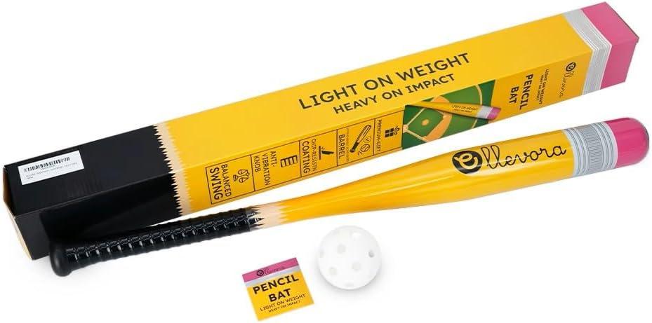 Pencil Bat - Plastic Youth Baseball Bat and Ball Set - Reinforced Durable Barrel ~29" - Backyard Baseball Games Gift - Balanced Weight - Easy to Swing, 29" 7oz