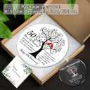 8" 50th Anniversary Slate Stone with Stand, Happy Golden 50th Wedding Anniversary Set for Parents with Ornament and Card, 50 Years of Love and Marriage Keepsake, Gifts for Couple, Husband, Wife