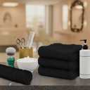 24 Pack Black Hand Towels 100% Cotton Spa Towels 16x27 inches Highly Absorbable Facial, Gym, Hair and Face Towels in Bulk