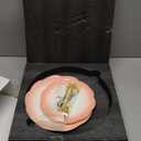 DUJUST Luxury Larger 3-Tier Cupcake Stand Tower, British Style Porcelain Serving Tray with Golden Trim, Food Grade Dessert Display Stand for Tea Party & Home Décor - 45% Gradient Pink Larger Plates