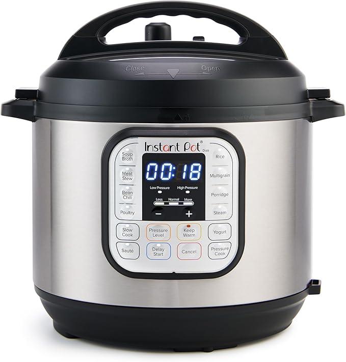 Instant Pot Duo 7-in-1 Electric Pressure Cooker, Slow Cooker, Rice, Steamer, Sauté, Yogurt Maker, Warmer & Sterilizer, Includes App With Over 800 Recipes, Stainless Steel, 6 Quart