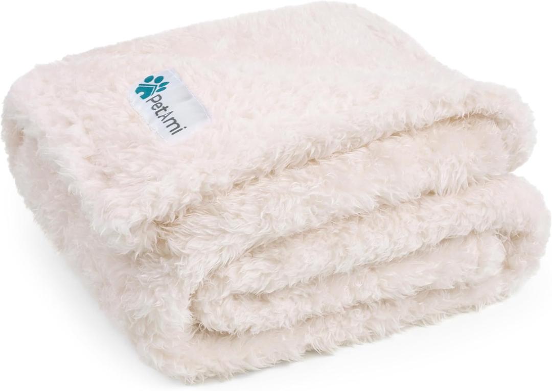 PetAmi Dog Blanket for Small Dogs Beige, Fluffy Soft Puppy Blanket, Sherpa Fleece Cat Blanket for Kitten Doggie, Calming Pet Blanket Throw for Couch Sofa Bed Washable, Small 24x32