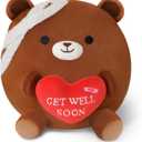 Get Well Soon Bear Plush, Cute Brown Bear Stuffed Animal, Soft Feel Better Gifts for Kids Women Men