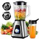 SHARDOR 1200W Blender for Shakes and Smoothies, 52 Oz Countertop Blender & 22 Oz Personal Blender Combo, 3 Adjustable Speed for Frozen Fruit Drinks, Smoothies, Sauces, Large Capacity