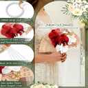 Novabright Wedding Fan Bouquet for Bride, Hollow Wooden Fan Artificial Orchid Bouquet with Pearl Tassel for Wedding Ceremony Party Church Bridesmaid