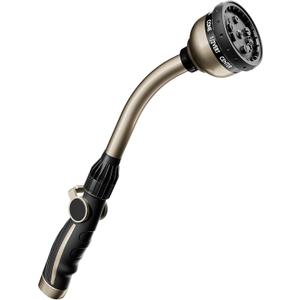 RESTMO Watering Wand Heavy Duty, Metal Garden Hose Wand with 10 Spray Patterns, 15-Inch Long Hose Nozzle Sprayer with Thumb Flow Control, Ideal to Water Hanging Baskets and Shrubs (Bronze)