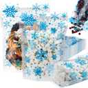 Epakh 100Pcs Christmas Zipper Bags Treat Bag Red Santa Snowflake Clear Christmas Sealing Goodie Bags with Handles Resealable for Winter Holiday Party Candy Cookie Gift Wrapping Supplies(Snowflake)