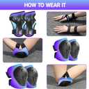 Wemfg Kids Protective Gear Set Knee Pads for Kids 3-14 Years Toddler Knee and Elbow Pads with Wrist Guards 3 in 1 for Skating Cycling Bike Rollerblading Scooter, M(7-13Years)